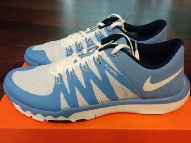 Nike free 5.0 v6 north carolina blue tarheels unc train football rare 7.5 8.5 13