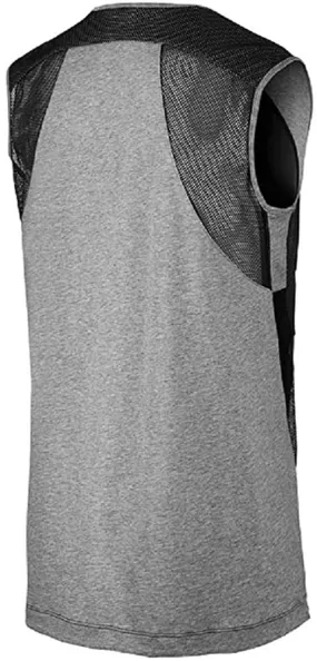 Nike Women's Bonded Sleeveless Sport Casual Top-Black/Heather Grey-Large