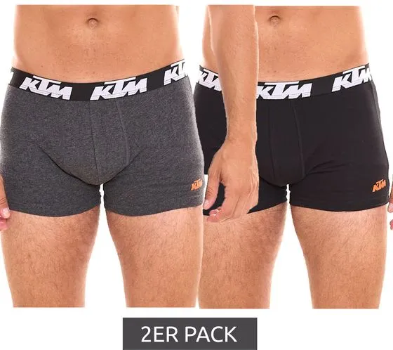 Pack of 10 KTM men's boxer shorts, comfortable cotton underwear with logo print KTM1BCX2ASS1 Black or Black/Grey