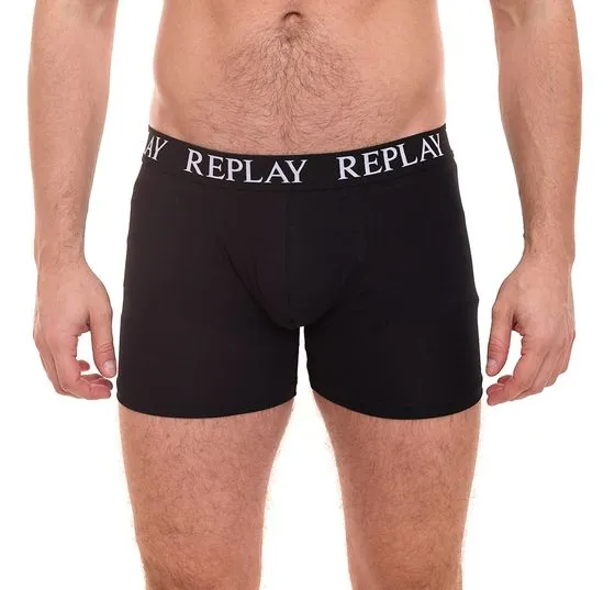 Pack of 12 REPLAY men s retro boxer shorts cotton underwear I101102-002 N011 black