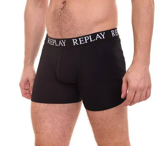 Pack of 12 REPLAY men s retro boxer shorts cotton underwear I101102-002 N011 black