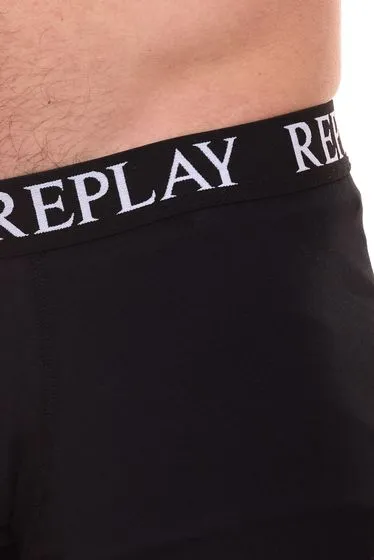 Pack of 12 REPLAY men s retro boxer shorts cotton underwear I101102-002 N011 black