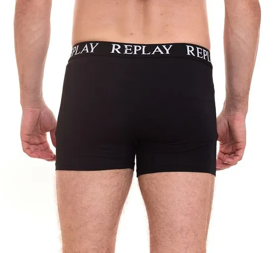 Pack of 12 REPLAY men s retro boxer shorts cotton underwear I101102-002 N011 black