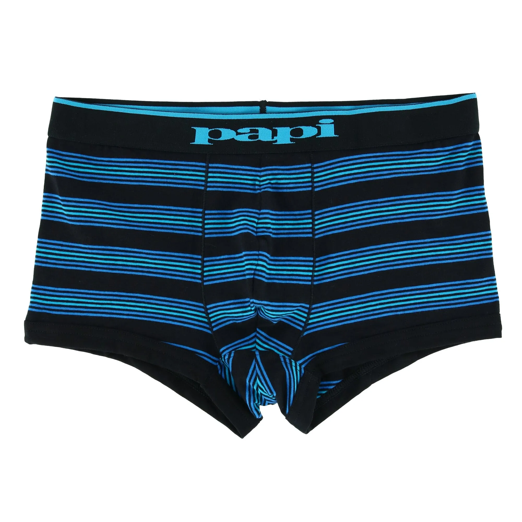 Papi Men's Brazilian Cut Stripe and Solid Underwear Trunks (3 Pack)