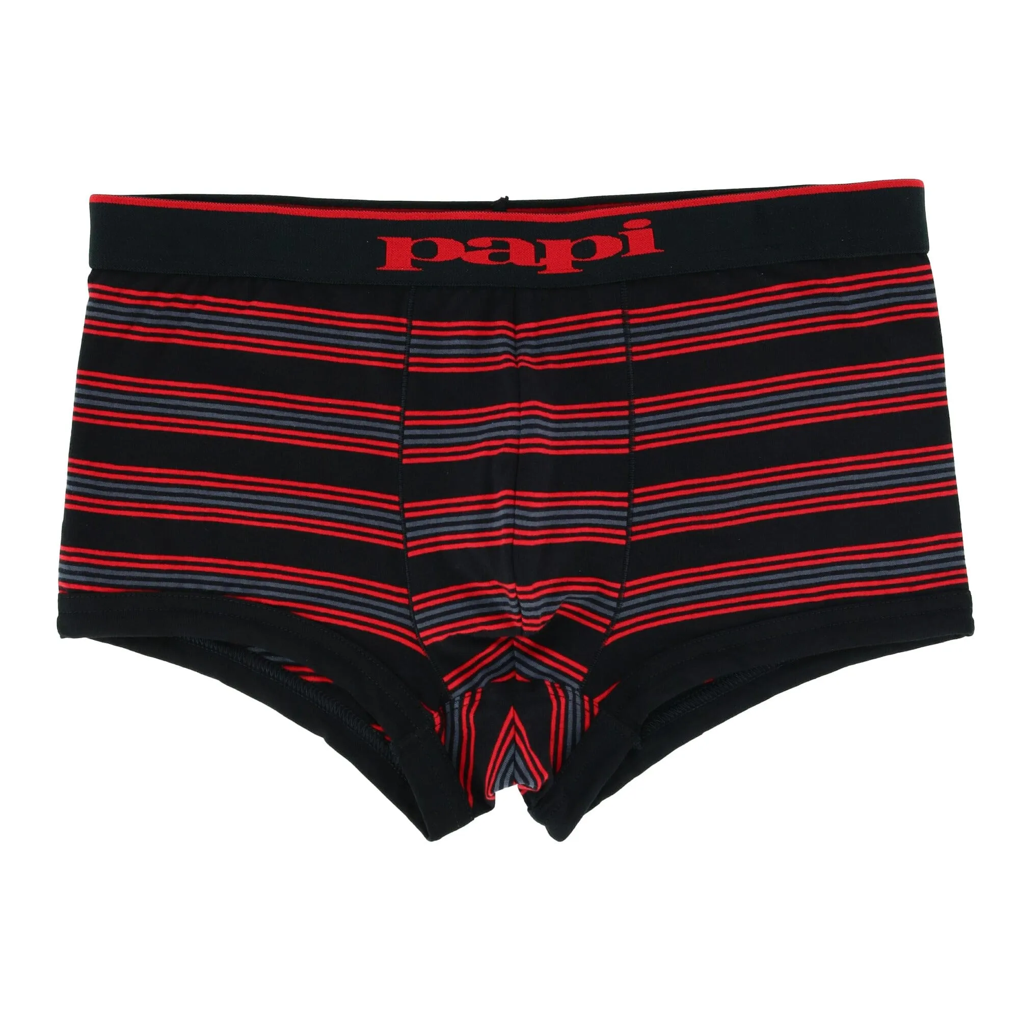 Papi Men's Brazilian Cut Stripe and Solid Underwear Trunks (3 Pack)