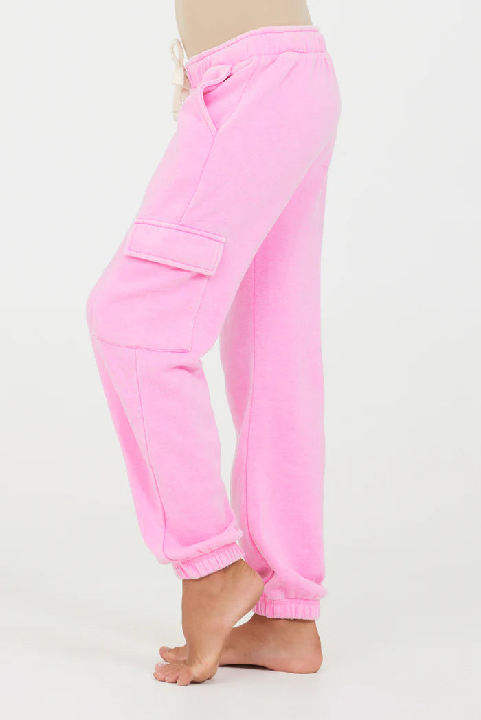 Pink Cargo Jogger Sweatpants