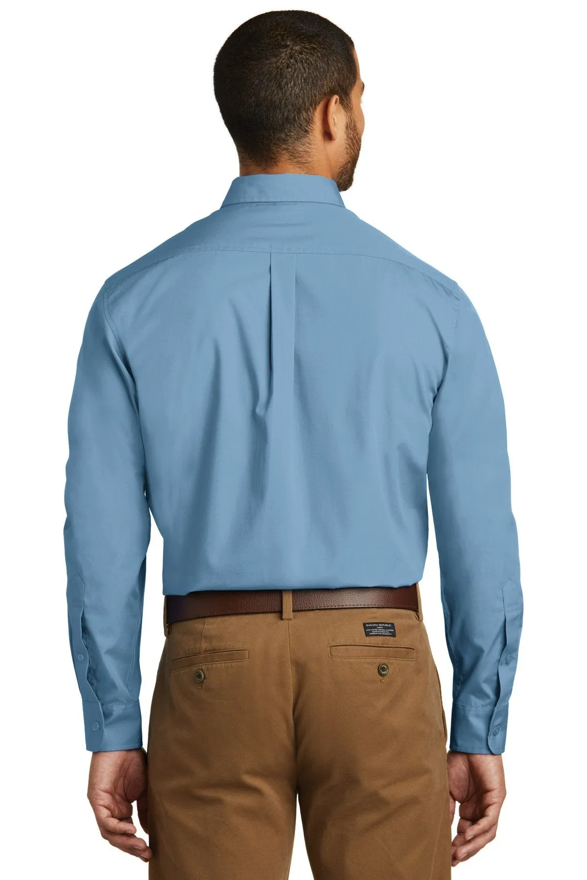 Port Authority Long Sleeve Carefree Poplin Shirt W100 Carolina Blue