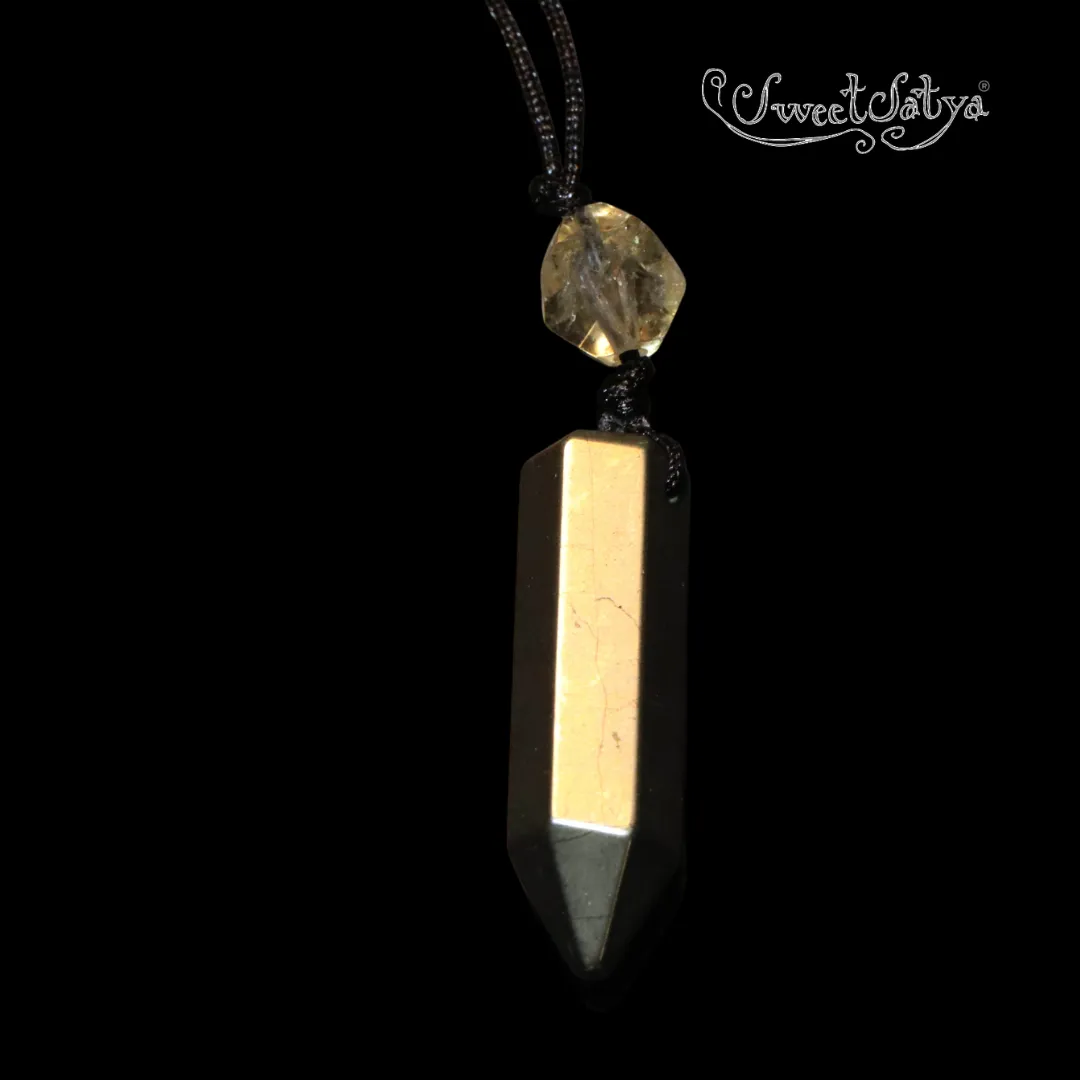 Pyrite Point-Citrine Necklace