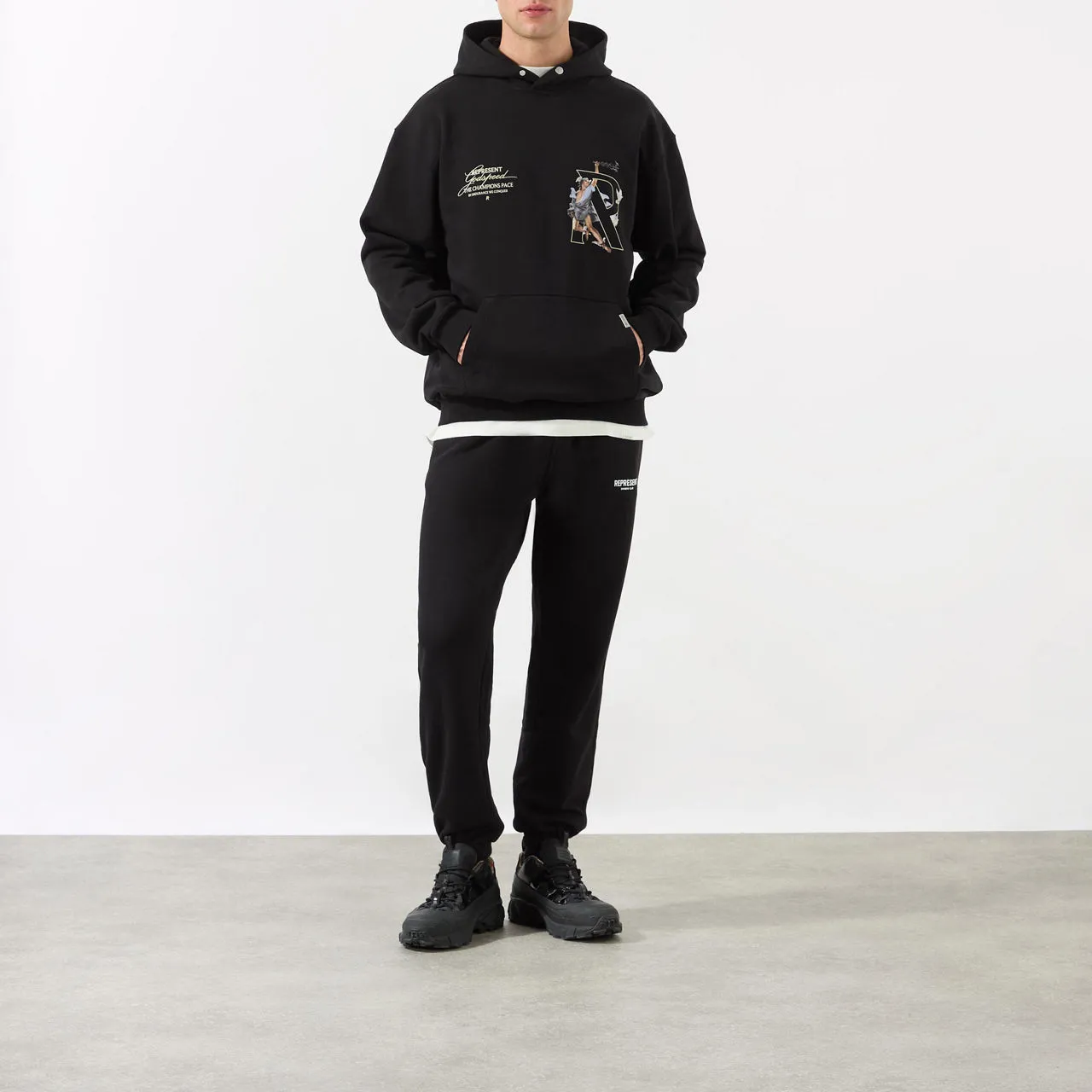 REPRESENT Owners Club Print Sweatpants - Black