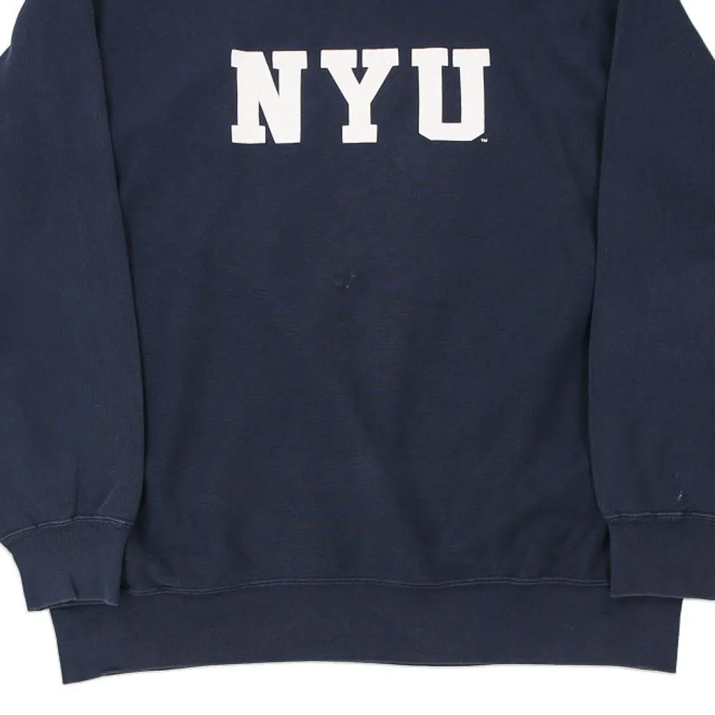 Reverse Weave NYU Champion College Sweatshirt - XL Navy Cotton Blend