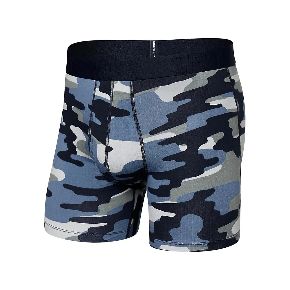 SAXX Underwear DropTemp Cooling Cotton Camo Slim-Fit Boxer Briefs