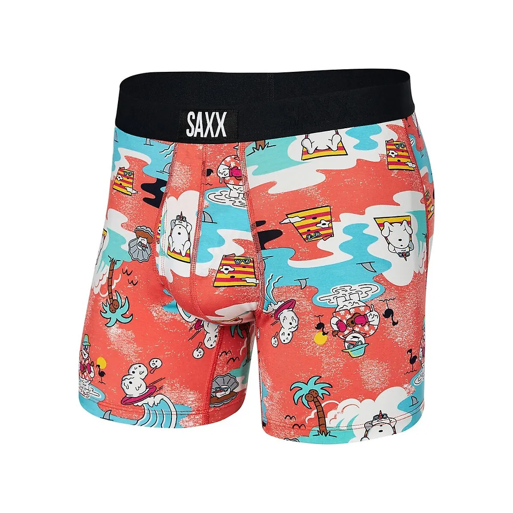 SAXX Underwear Ultra Super Soft Snow Days-Print Relaxed-Fit Boxer Briefs