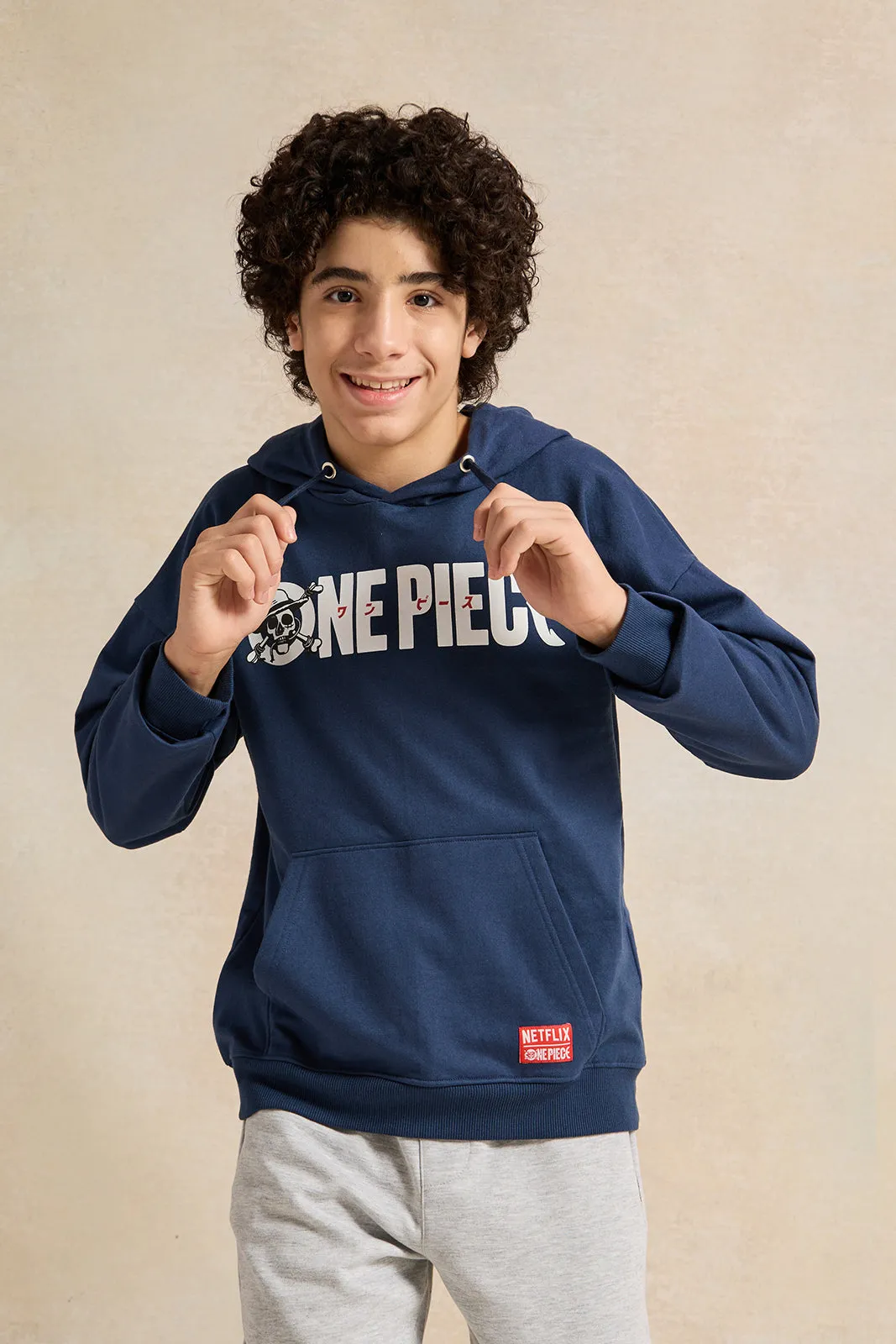 Senior Boys Blue One Piece Print Sweatshirt