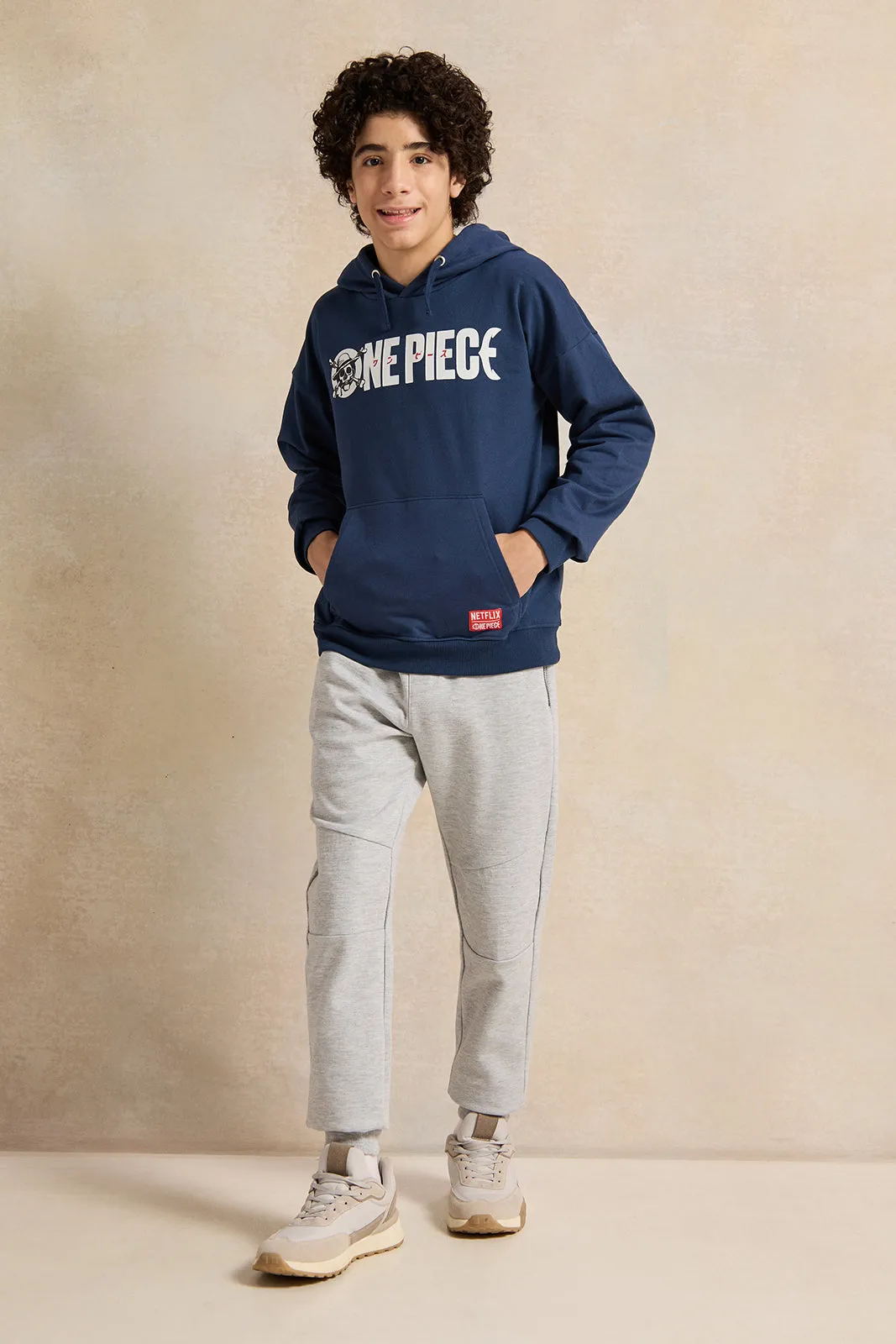 Senior Boys Blue One Piece Print Sweatshirt