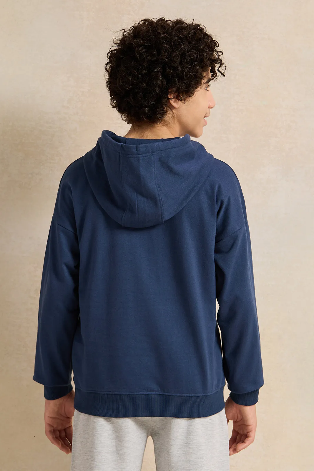 Senior Boys Blue One Piece Print Sweatshirt