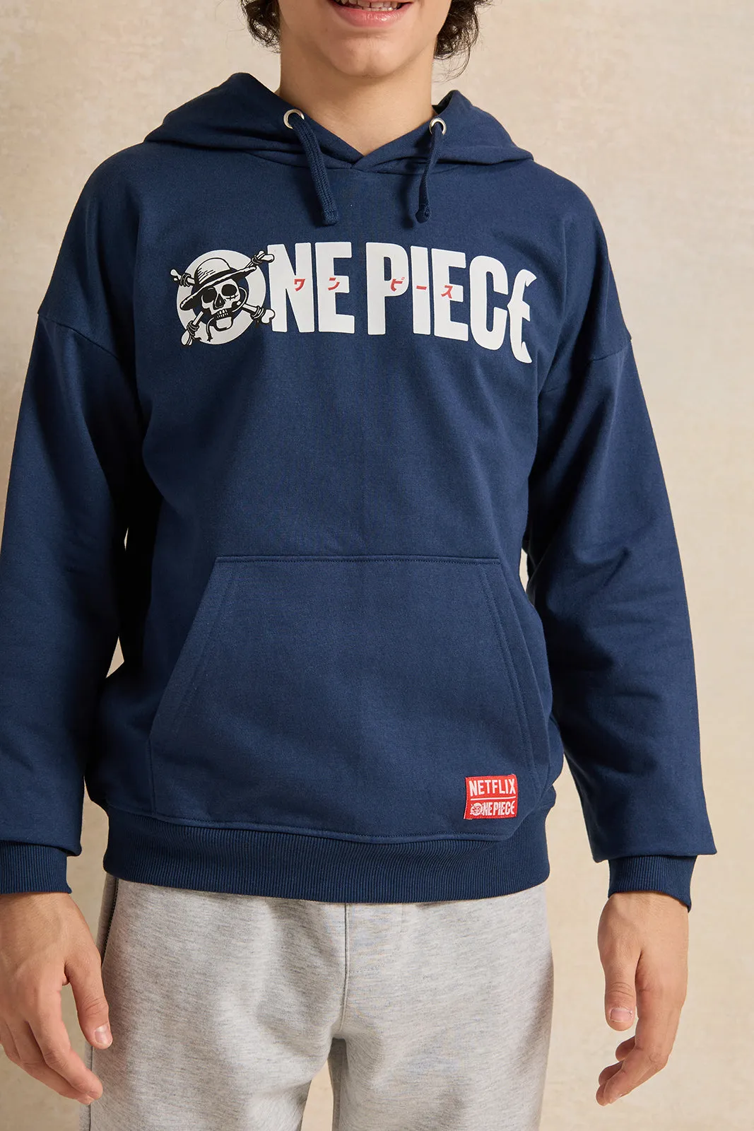 Senior Boys Blue One Piece Print Sweatshirt