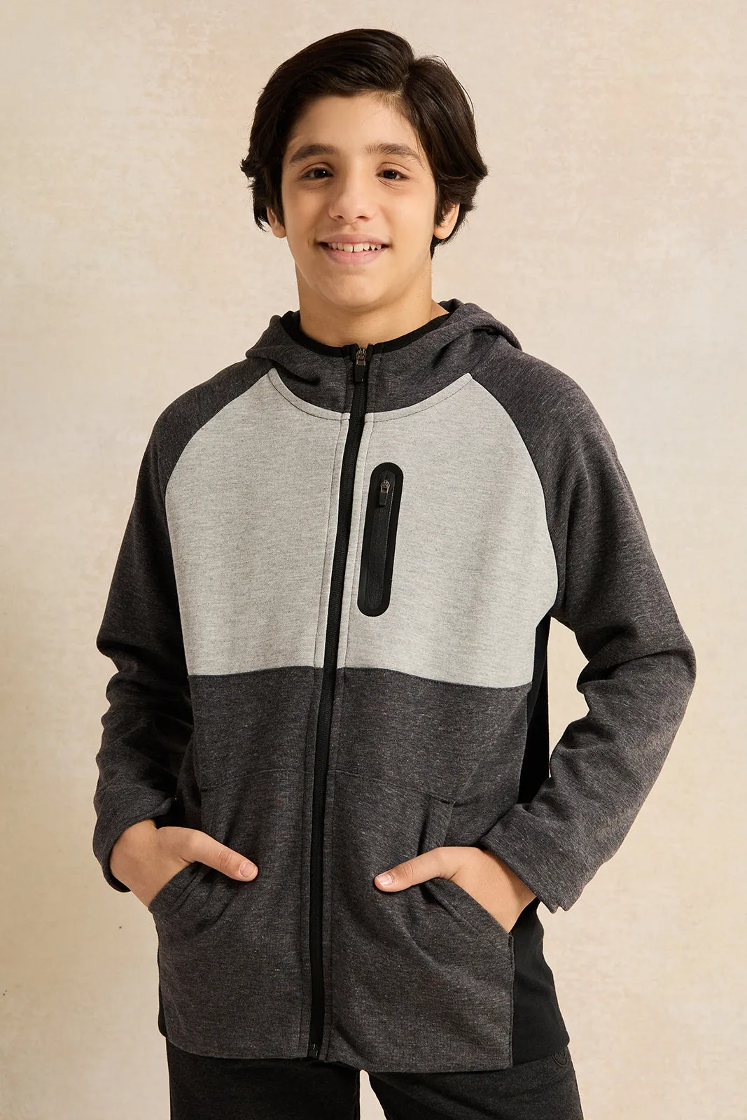 Senior Boys Multicolour Hooded Sweatshirt