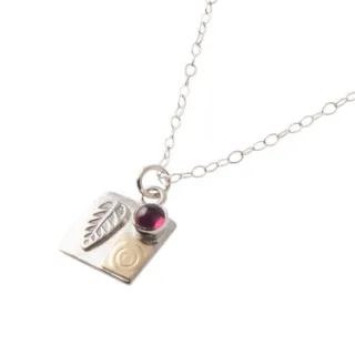 Square Leaf Protect This Woman Necklace