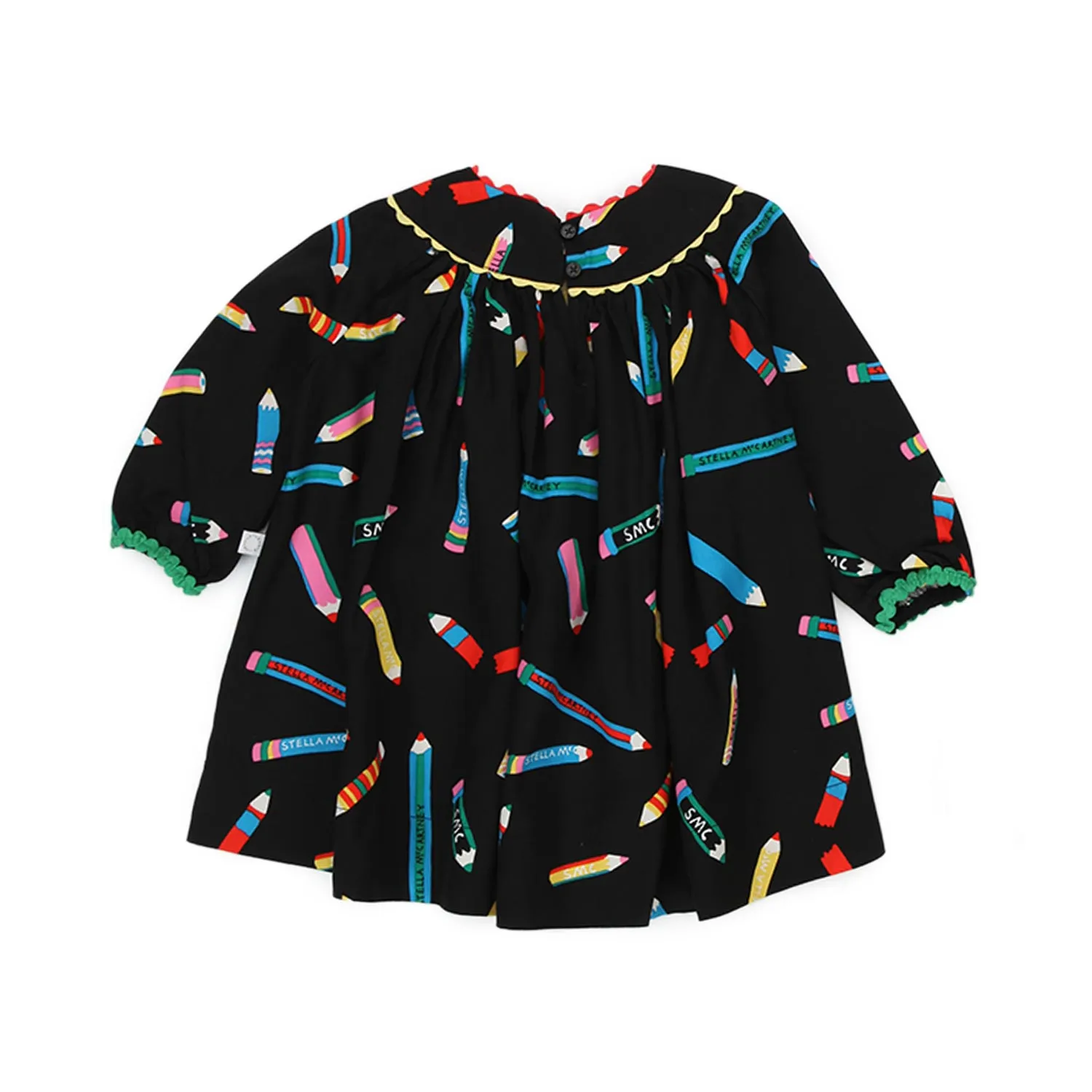 Stella Mccartney Black And Multicolor Baby Girl Mini Dress