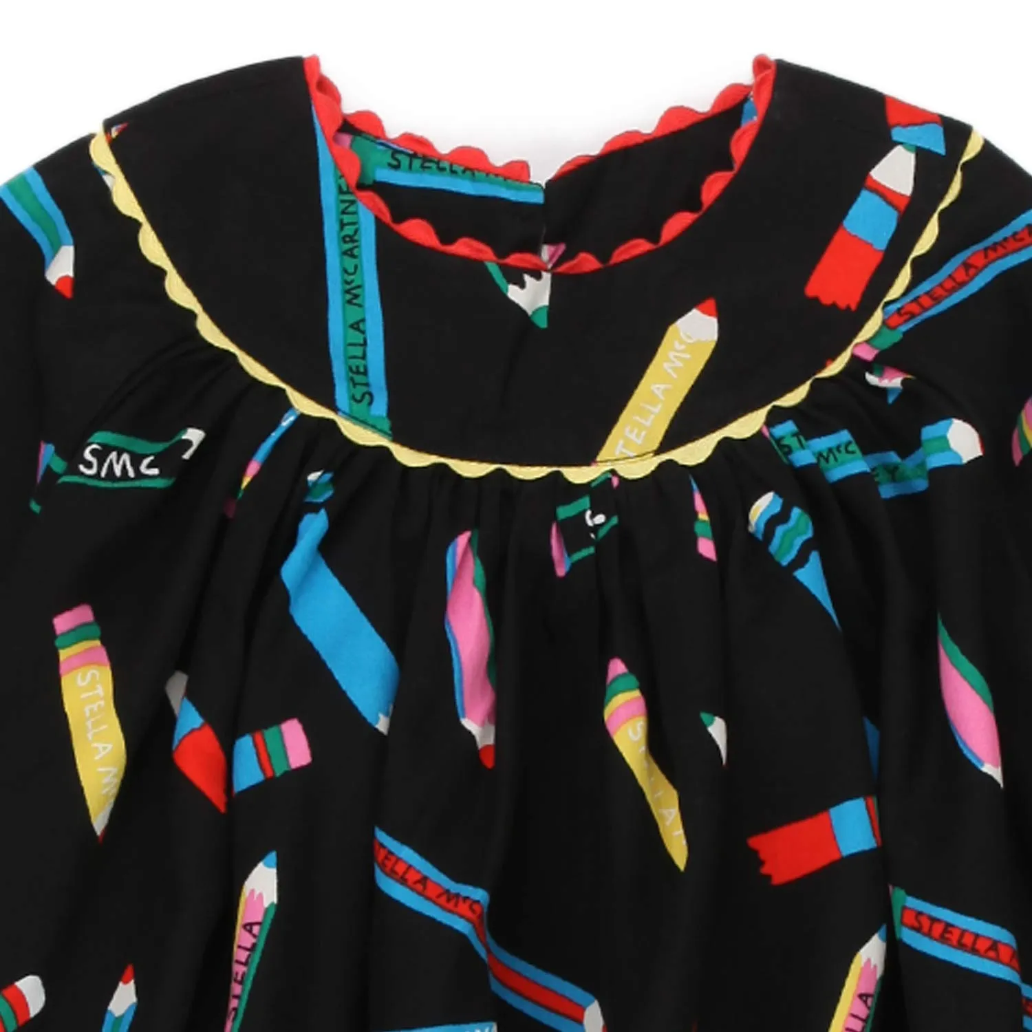 Stella Mccartney Black And Multicolor Baby Girl Mini Dress