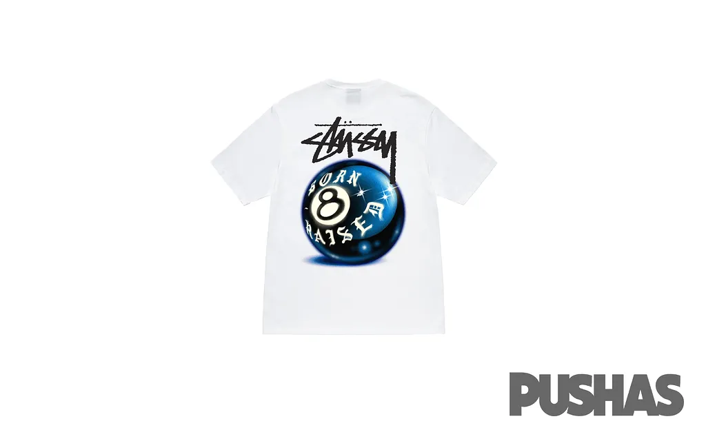 Stussy x Born X Raised 8 Ball T-Shirt 'White'