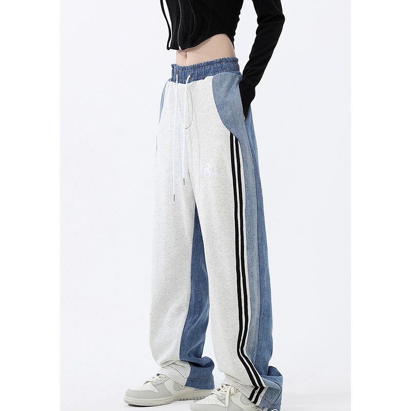 Sweatpants Cylinder Crop  Wide Leg Trousers