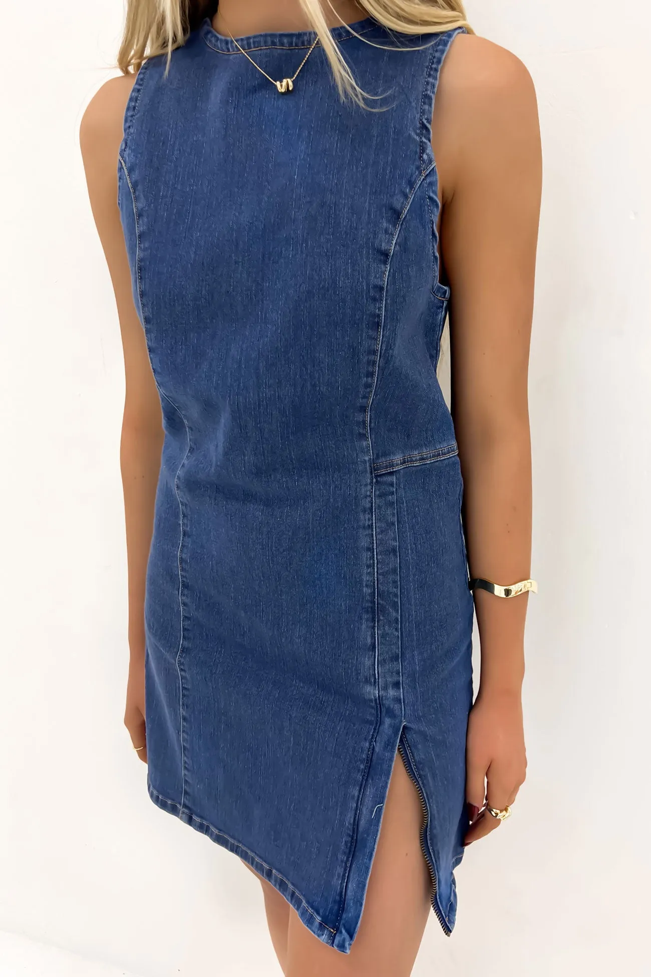 Taree Denim Mini Dress Indigo