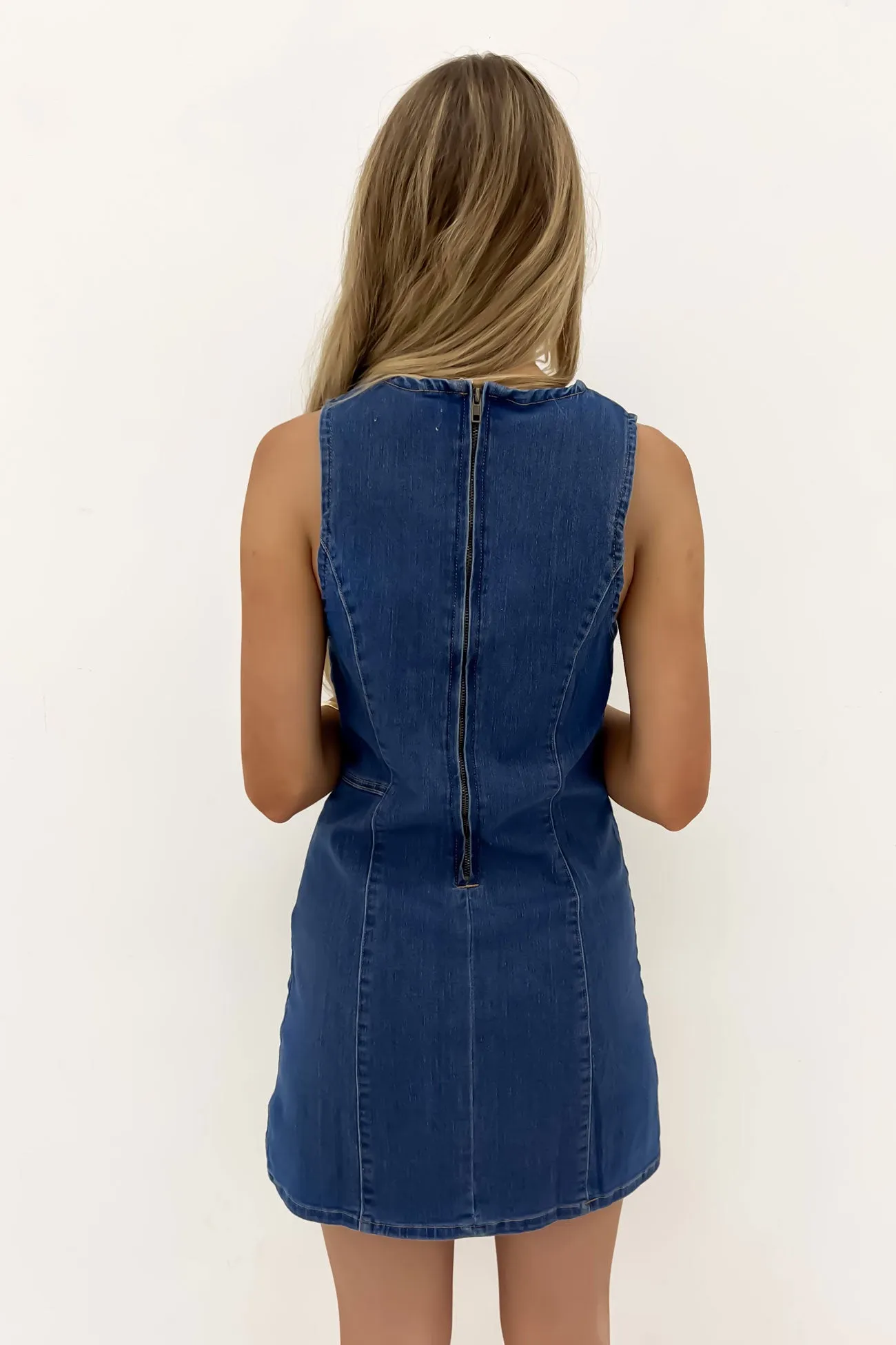 Taree Denim Mini Dress Indigo