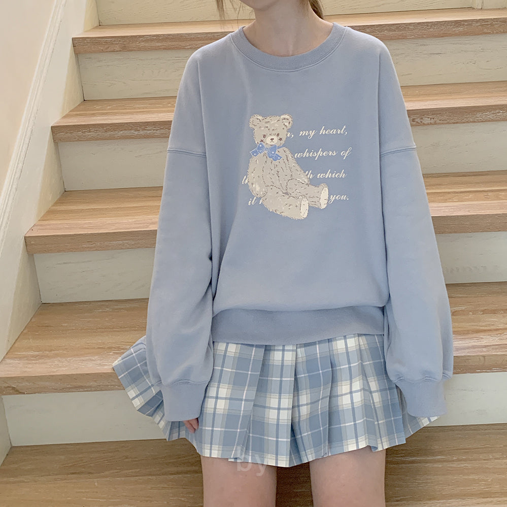 TEDDY BEAR COTTON LOOSE SWEATSHIRT BY290916