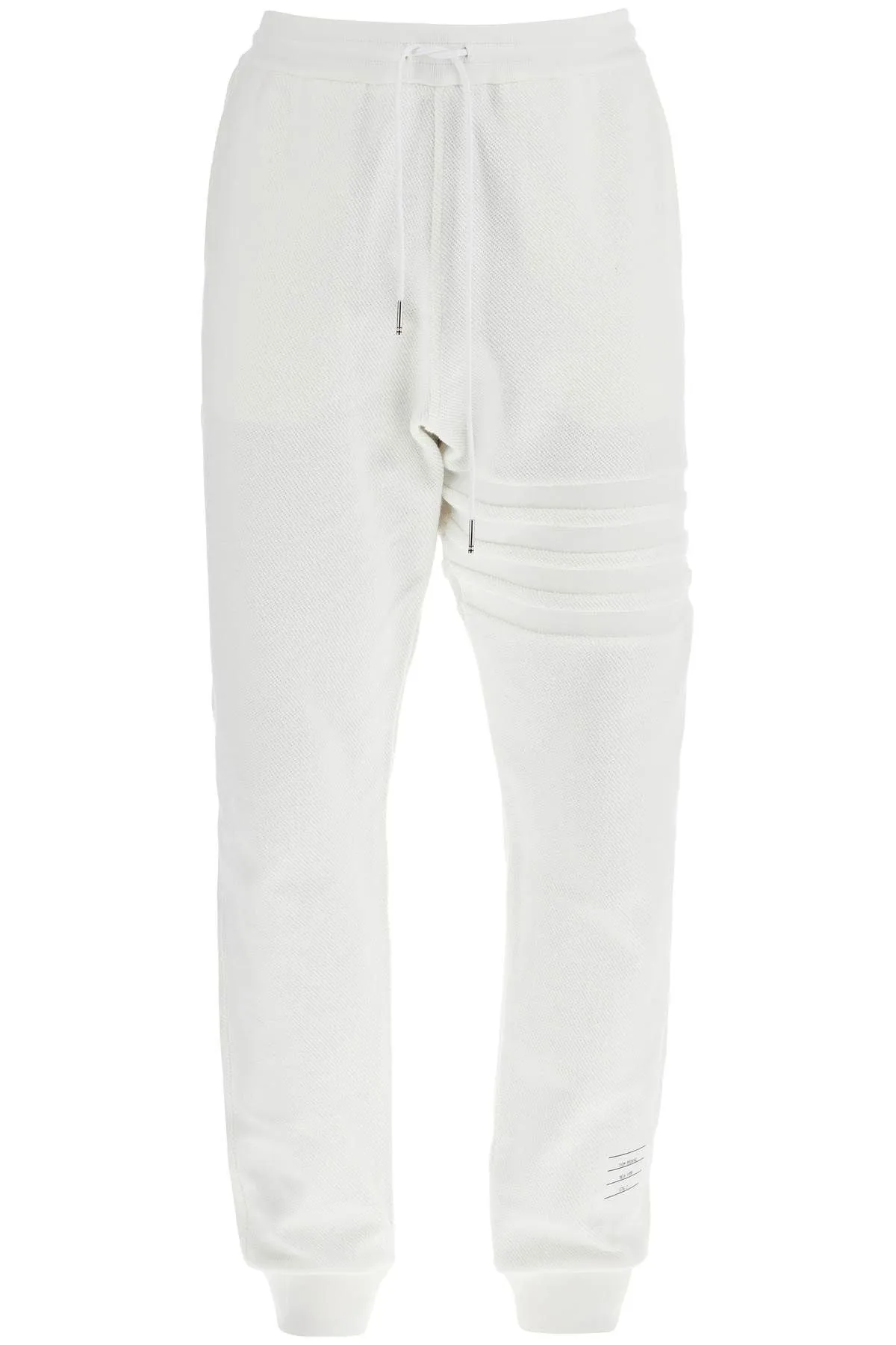 Thom Browne White Cotton Sweatpants With 4 Stripes