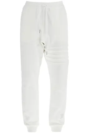 Thom Browne White Cotton Sweatpants With 4 Stripes