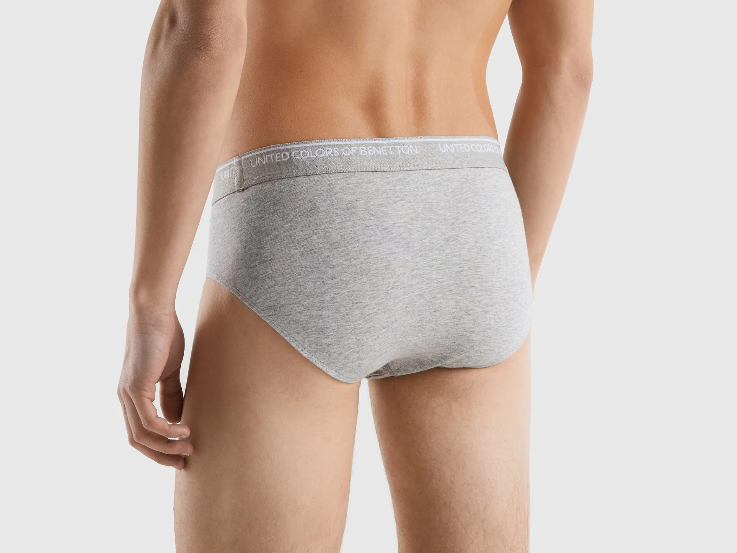 Underwear in stretch organic cotton - Light Gray | Benetton