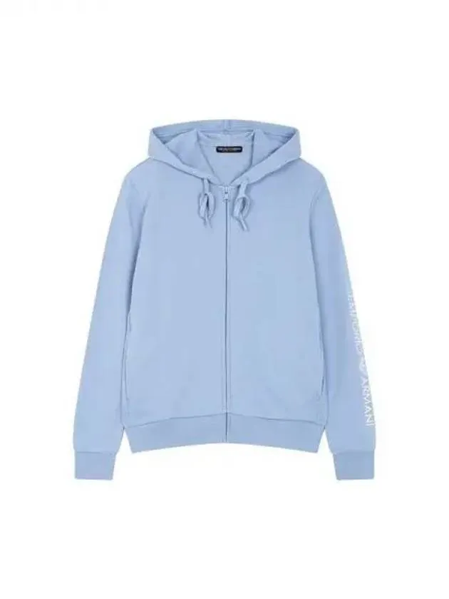 UNDERWEAR Women s Embroidered Logo Lounge Hooded Zip up Blue 271232