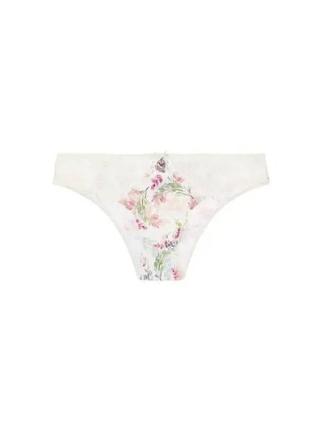 UNDERWEAR Women s Flower Print Nylon Briefs Ivory 270545