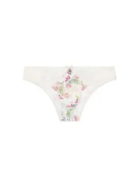 UNDERWEAR Women s Flower Print Nylon Briefs Ivory 270545