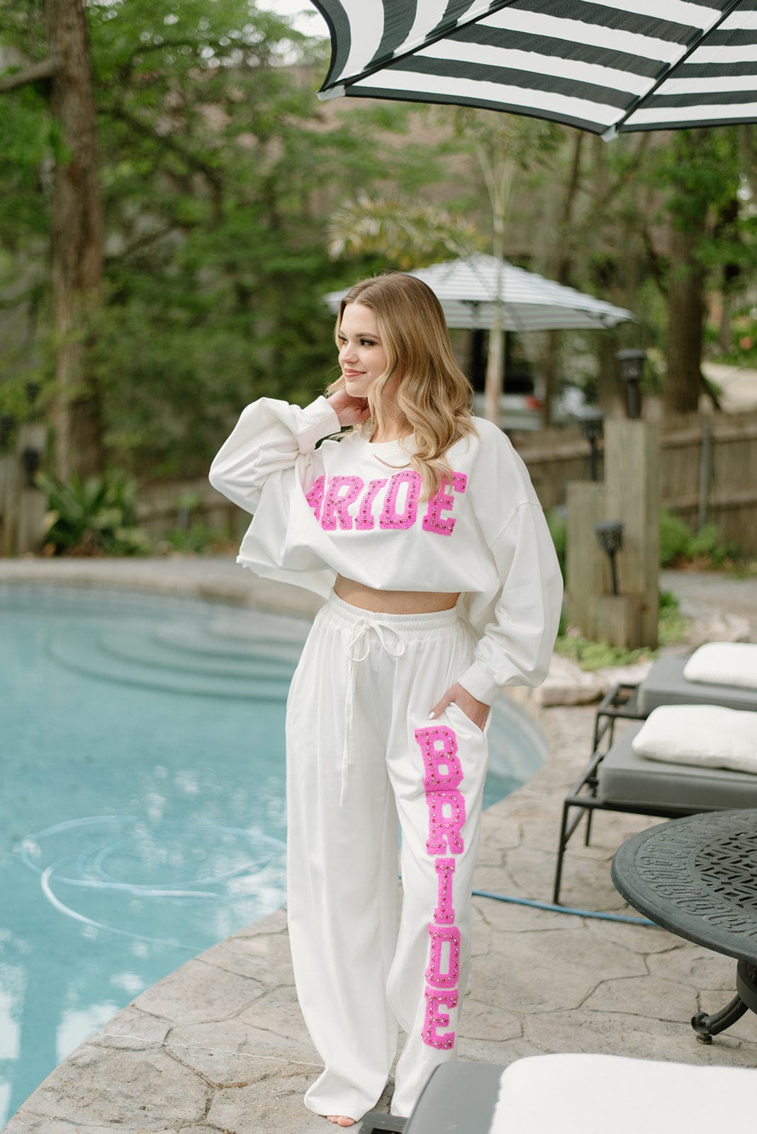 White Bride Lounge Set Sweatpants