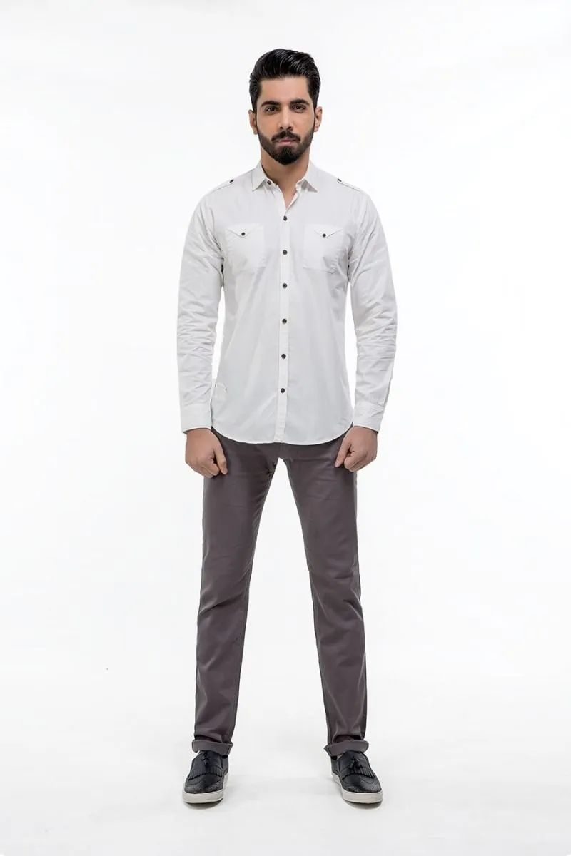 White Casual Shirt FS Regular Fit