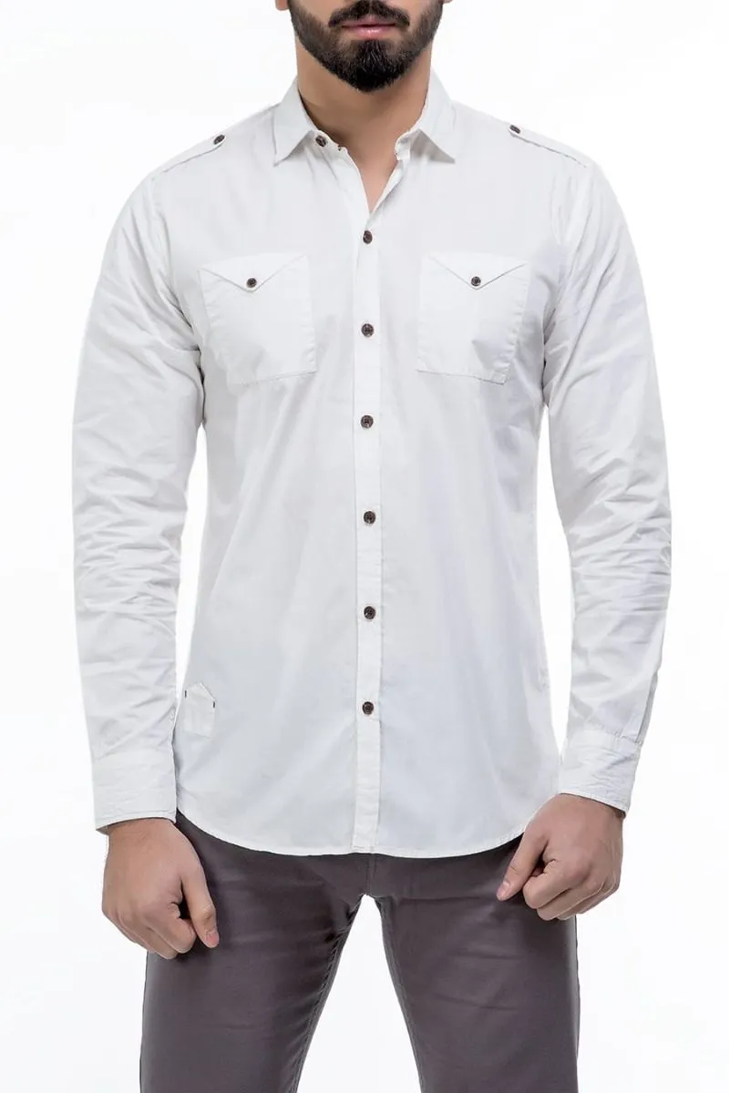 White Casual Shirt FS Regular Fit