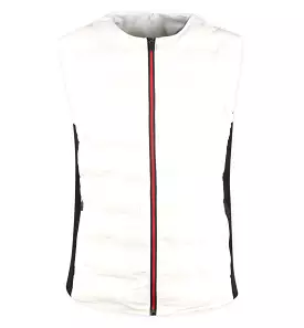 White Contrast Golfwear Vests Zipup Waistcoats Puffer Warm Winter Stylish Mens Korean Style Outdoor Wellon