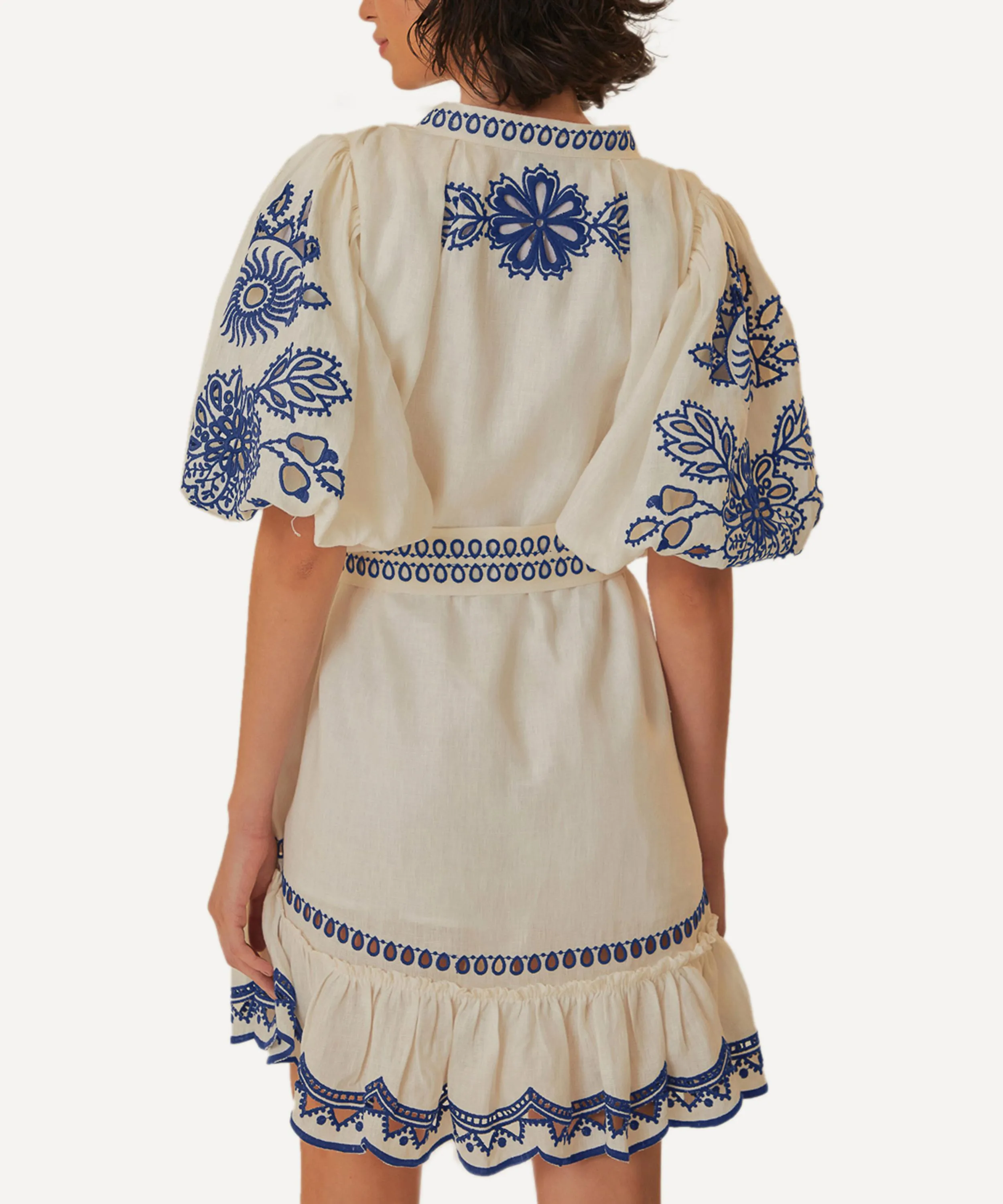 White Palms Richelieu Euroflax Premium Linen Mini Dress