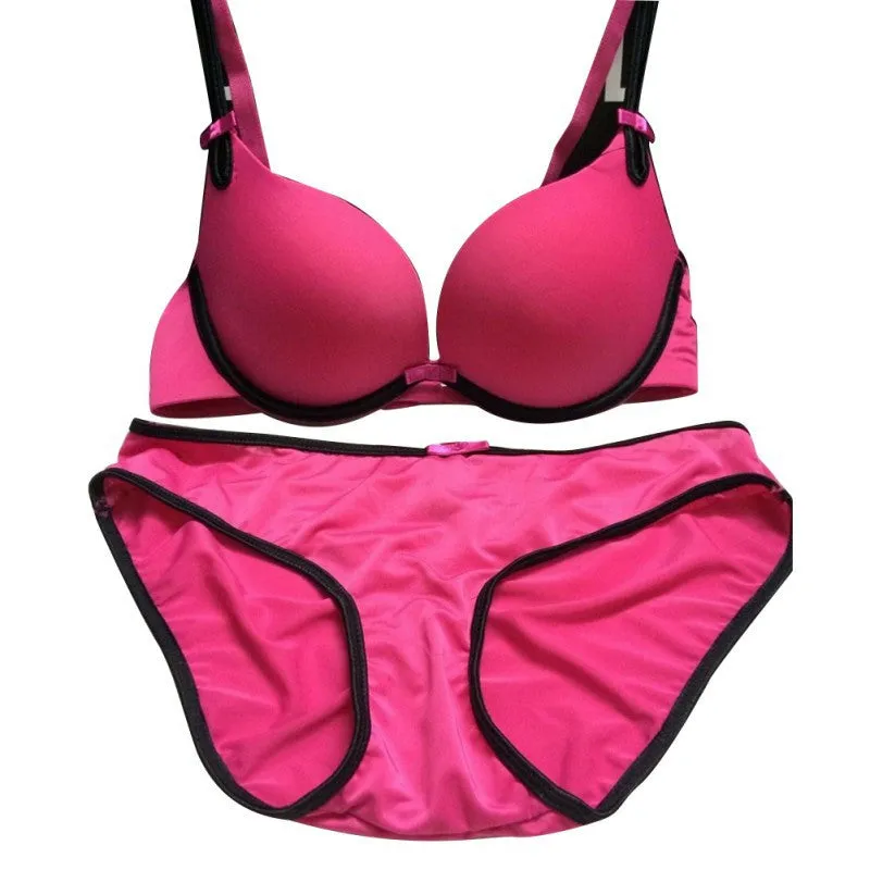 Women Underwire BraKnicker Girl 2pcss Bra Set Padded Underwear Brassiere Bikini Y46 P18 SM6