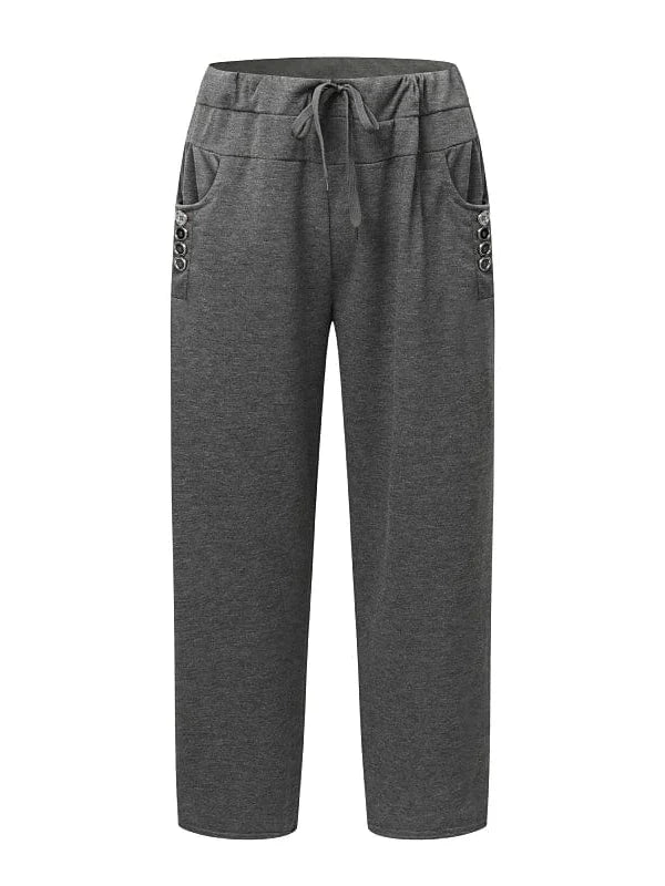 Women's Micro-Elastic Full Length Solid Color Sweatpants Joggers - Plus Size L 4XL