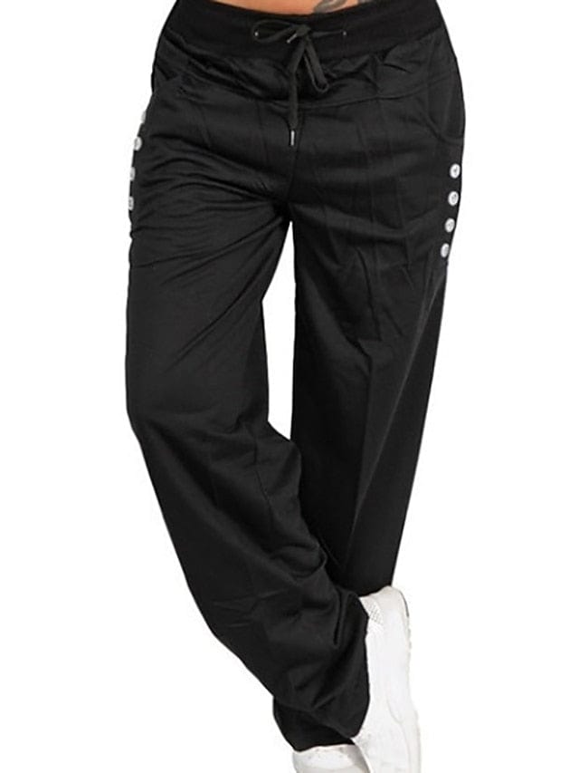 Women's Micro-Elastic Full Length Solid Color Sweatpants Joggers - Plus Size L 4XL