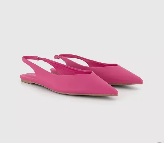 Womens Office Fling Pointed Sling Backs Pink