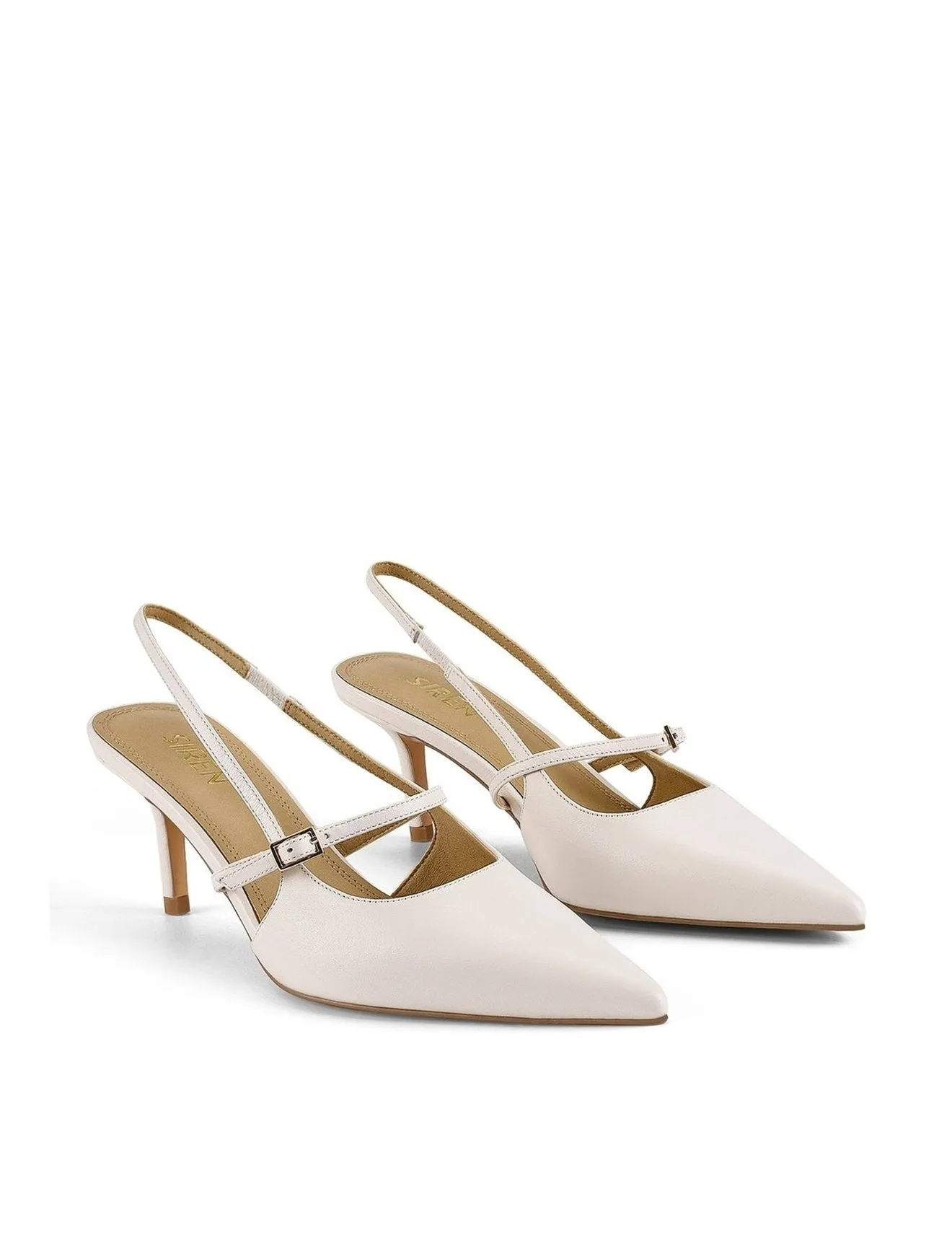 York Slingback Heel - Chalk Leather