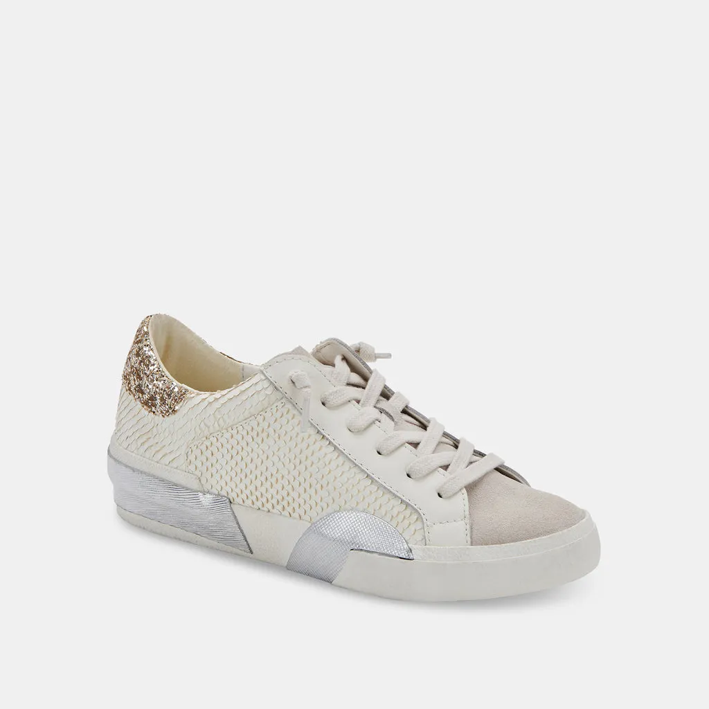 ZINA SNEAKERS OFF WHITE EMBOSSED LEATHER– Dolce Vita 6665700638786