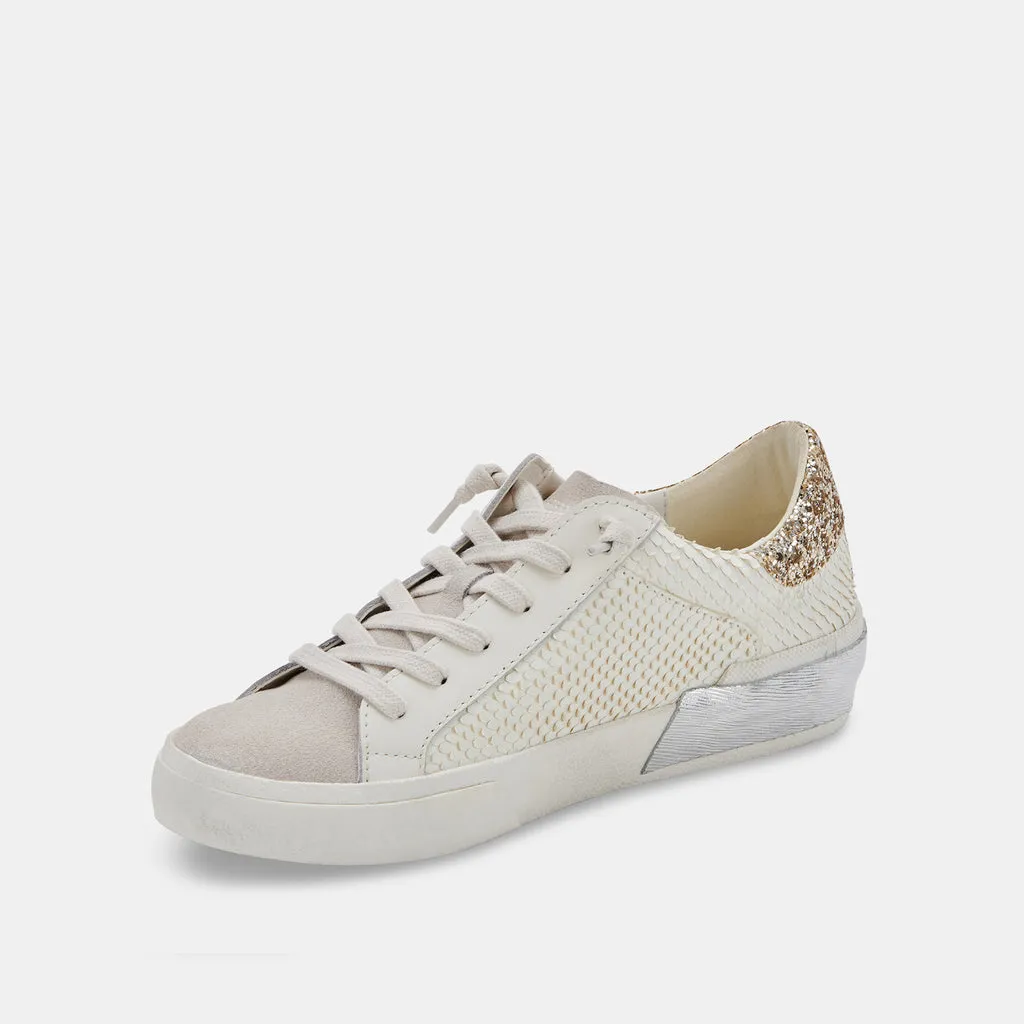 ZINA SNEAKERS OFF WHITE EMBOSSED LEATHER– Dolce Vita 6665700638786